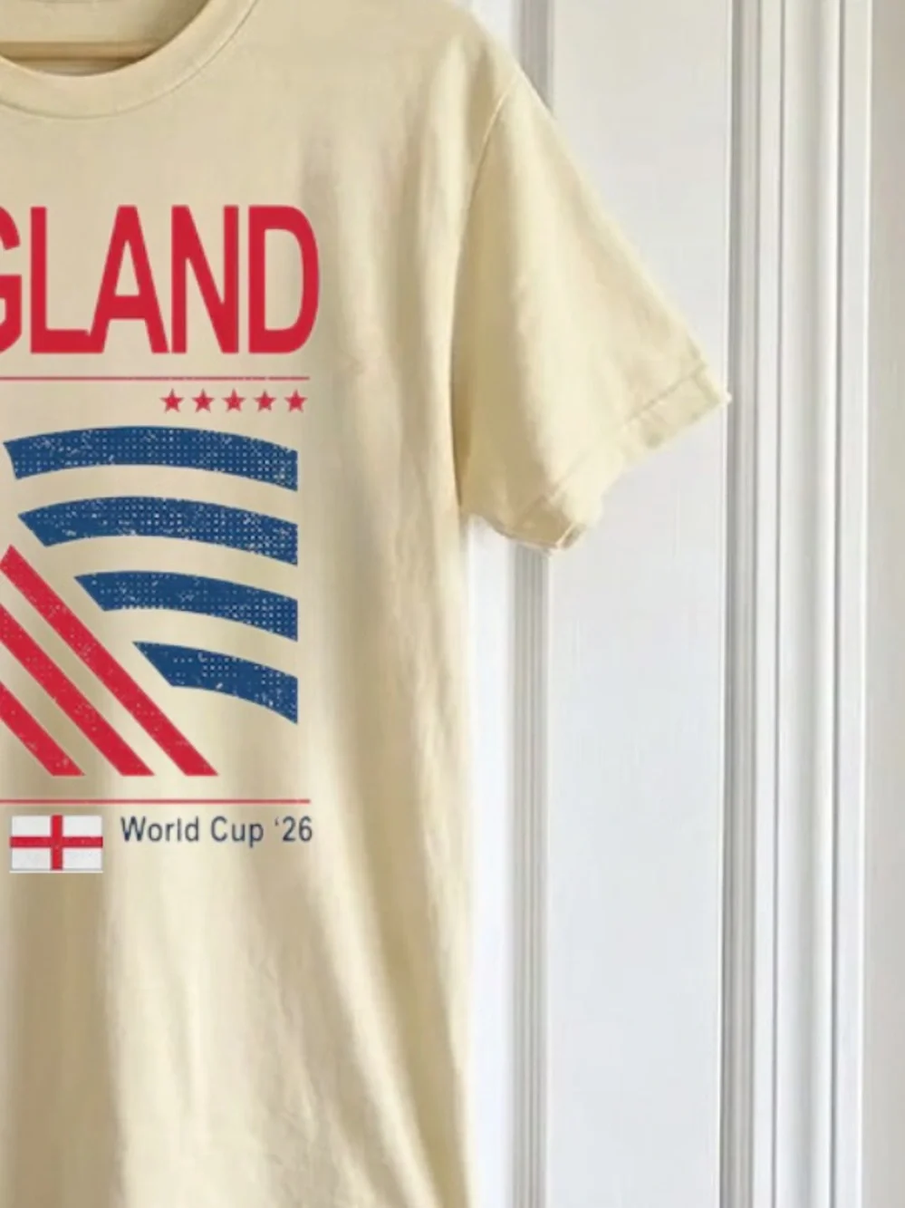 Vintage England World Cup '26 Graphic Tee - Off White Unisex Size L